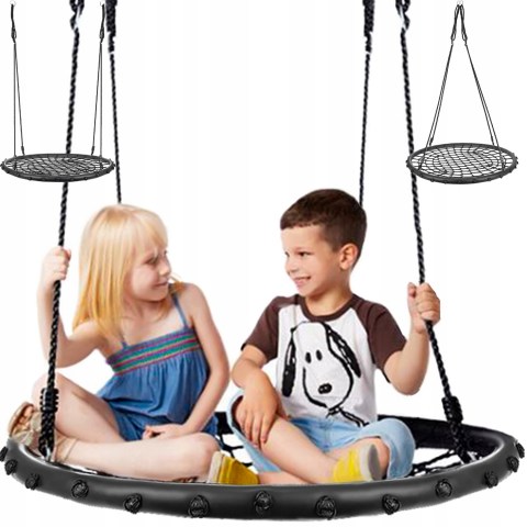 Ø 100 cm Rubber Spider Web Net Kids Swing Seat Nest Swing Hustawka-Bocianie-Gniazdo-Ogrodowa-dla-Dzieci-XXL-100cm-150kg-Stelaz-Duza
