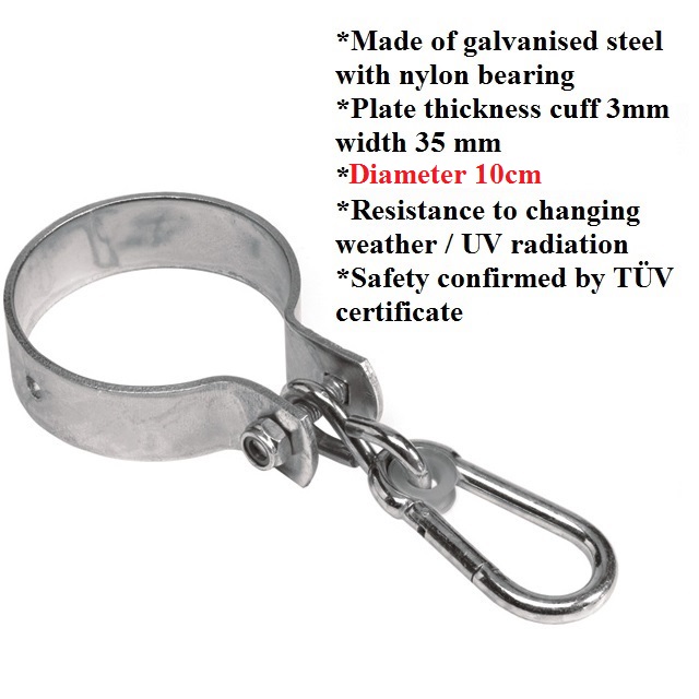 Construction Swing Hook "Around" Ø 100 mm Galvanized Steel Swing